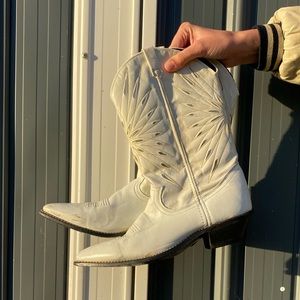 Vintage White Cowboy Boots
